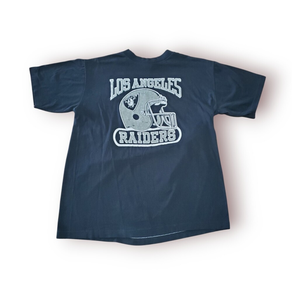 Vintage Los Angeles Raiders Shirt womens L Black NFL Football Single Stitch 90s